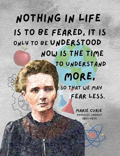 Marie Curie Poster | 30,5 x 45,7 cm inspirierende motivierende Lernposter für Klassenzimmer, tolle Geschenkidee für Lehrer | P1009