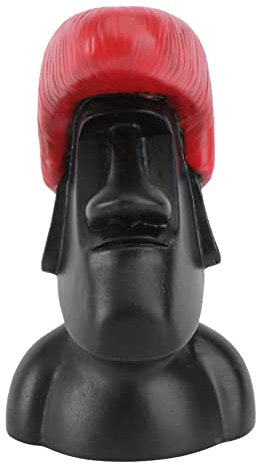 HEMOTON Moai Statue Moai Kopf Moai Figur Skulptur Modern Monolith Gartenstatue Osterinsel Kopf Figur Gartenfigur Bonsai Blumentopf Dekofigur Ornament Miniatur Landschaft Garten Dekoration