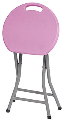 ADSFG Tabouret Pliant Portable, Tabouret Pliant Rond Léger, Chaise Pliante, Capacité Portante De 250 LB,Rose
