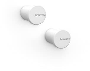 Brabantia - Mindset Handtuchhaken - Für Bad, Toilette oder Küche - Bis zu 2 kg - Korrosionsbeständig - Inklusive Befestigungsmaterial - Badezimmerzubehör - 2er Set - Fresh White - 2,1 x 2,3 x 2,1 cm