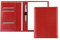 DELMON VARONE Portedocuments haut de gamme avec blocnotes DIN A5 (50 feuilles) en cuir synthétique végétalien écologique rouge – Organiseur de conférence avec portestylo et poche plaquée –
