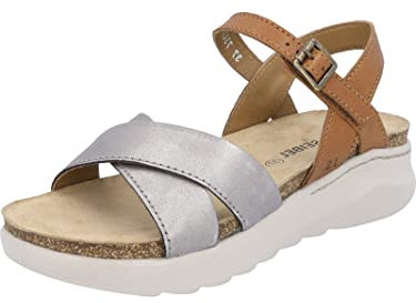 Josef Seibel Damen Riemchensandalen Celine 03,Weite G (Normal),Sommerschuhe,Freizeitschuhe,offene Schuhe,Grau (Platin-Kombi),38 EU