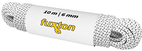 fuxton Gummiseil 6 mm 10 m schwarz - weiß, elastisch (Expanderseil, Gummiband, Gummischnur, Gummileine, Gummikordel, Planenseil, Spannseil, Seil Plane)