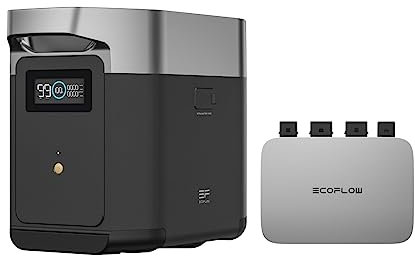 Centrale électrique pour balcon EcoFlow PowerStream, micro-onduleur, batterie supplémentaire Delta 2 1024Wh, contrôle de la consommation d'énergie, contrôle par application