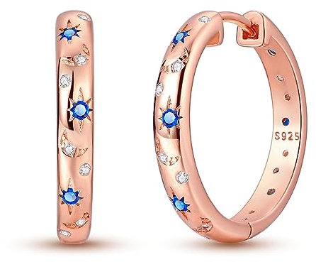 NARMO Ohrringe Silber 925 Rose Gold Mond Ohrringe Silber für Frauen