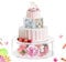 2PCS Clear Acrylic Cake Stands for Dessert Table, Giyiprpi Round Fillable Cake Box Riser with Lace Paper Doilies, Decorative Centerpiece for Wedding Birthday Party Display(8Inch, 12Inch)