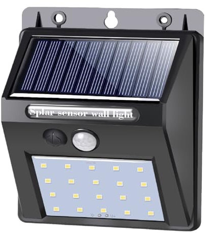 SALCAR Solarlampen für Außen mit Bewegungsmelder, Superhelle Solarleuchte Aussen, Wasserdichte Solar Aussenleuchte, Wandleuchte für Garte - 1 Stück
