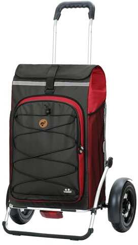 ANDERSEN Einkaufstrolley - Royal Shopper Plus Fado 2.1 rot 74 L Einkaufswagen, Freizeit, Thermo, XXL, Aluminium, klappbar, luftbereiftes Kugellagerrad