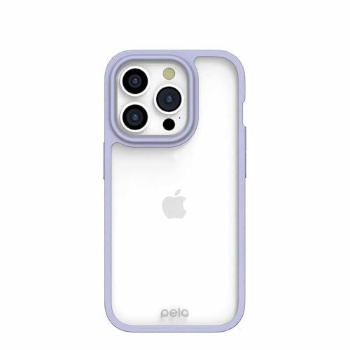 Pela - Handyhülle für iPhone 15 – Schutzhülle – umweltfreundliche Hülle kompatibel mit iPhone 15 Pro Modell – Clear Lavender, 28582-IP15P-LAV-CLEAR