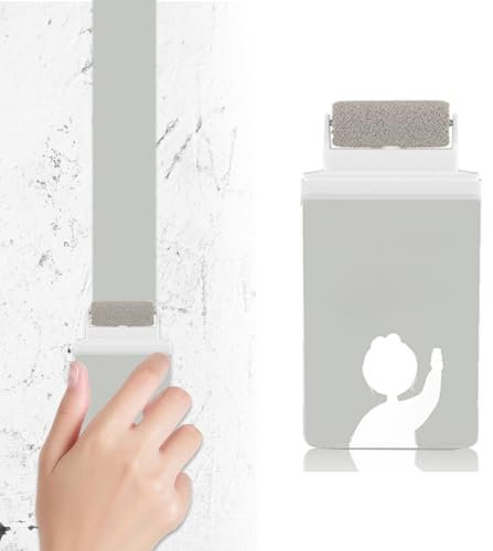 laocaf Wandreparatur-Rollbürste, Neu 2024 Wandreparatur Rollbürste mit Wandreparaturpaste, Kein Geruch, Schnell Trocknend und Atmungsaktiv, Pinsel und Farbe 2 in 1 Weiße Farbe Wand Ausbessern (grau)