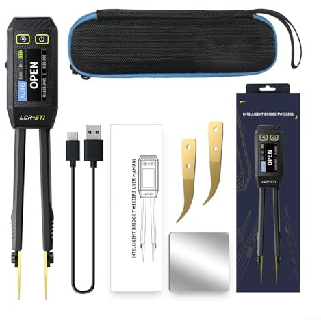 HOHOVYVY LCR Messgerät,LCR-ST1 Digitales Brückenmessgerät Hochpräzise LCR-Messpinzette Smart Für SMD-Pinzette