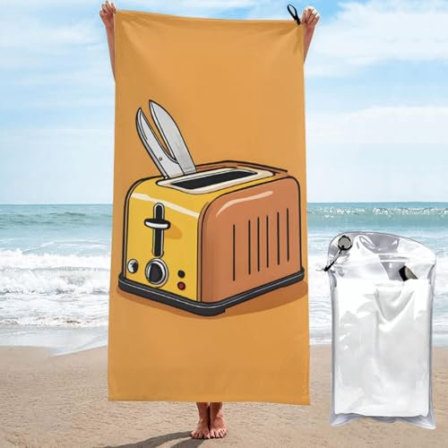 ESNAIUVCD Cute Crying Chainsaw Print Beach Towel, Microfibre Sauna Towel, Quick-Drying Fitness Towel, Lightweight And Thin Portable Sauna Towel