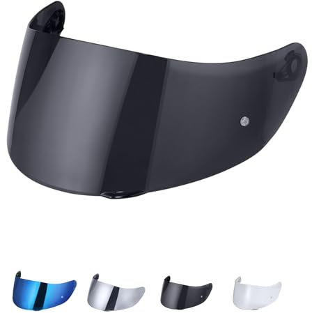 JQF Gear Helmvisier für Agv K1 K3SV K5 Visier, Motorradhelm Visier,Motorrad Windschutz Helm Objektiv Visier Vollgesichts,Helmvisiere Zubehör Ersatz (Schwarz)