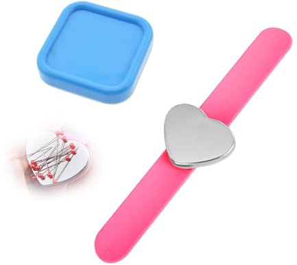 YFaith Nadelkissen Magnetisch, Anti-Verlust Nadelkissen Handgelenk, Magnetisches Nadelkissen mit Magnetischem Gehäuse, Magnetischer Nadelhalter für Nähnadeln, Stecknadeln