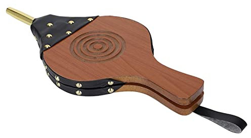 BDSHGRDH Blasebalg,. Holzbälge, Kaminbälge aus Holz, ergonomisch, groß, Leder-Feuerbälge, manuelles Kamin-Grillgebläse, Holz-Luftgebläse mit Riemen