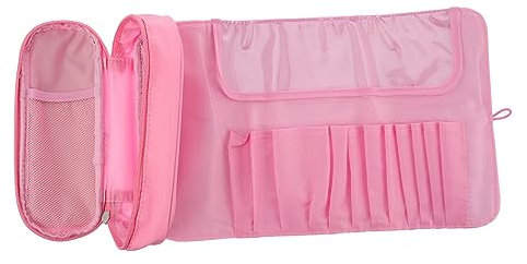 TOVINANNA Multifunctional Makeup Brush Rolling Case Cosmetic Pouch with Protective Cushion Large Capacity Organizer for Travel and Home Use