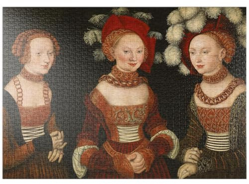 MyPuzzle Piatnik: Die Prinzessinnen Sibylla, Emilia und Sidonia - Lucas Cranach d.Ä. - Premium 1000 Teile Puzzle - MyPuzzle Sonderkollektion von Piatnik