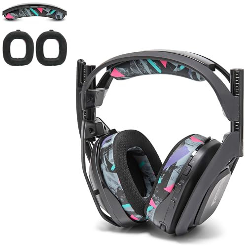 WC Mod Kit A50 - Almohadillas de Gel refrigerante + Diadema de Repuesto para Astro A50 Gen 4, Gen 5 y A50X de Wicked Cushions | Mayor Comodidad, refrigeración y Durabilidad | 90's Black