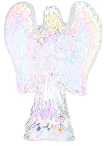 Cabilock Crystal Angel Decor Angels Guardian Skulptur Glass Flügel Engel Statue Heilung Figuren Für Frauen Hauszimmer Büro Schreibtisch Dekoration