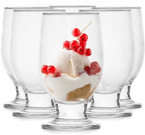 Glasmark KROSNO 1992 Dessertgläser 6er Set 210 ml Aus Glas Eisbecher Gläser Eisschalen Dessertschalen Spülmaschinenfest