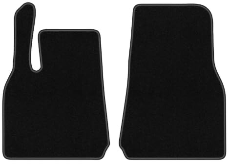 Velours-Fußmatten vorne passend für Tesla Model Y 2019-, Schwarz, BASIC | passend für Crossover; dünner Velours-Teppich (Polypropylen), ca. 4 mm; rutschfest, Klettverschluss