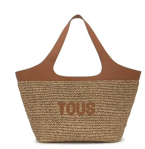 TOUS Capazo Grande Camel, Para Mujer, Colección Lirio Rafia