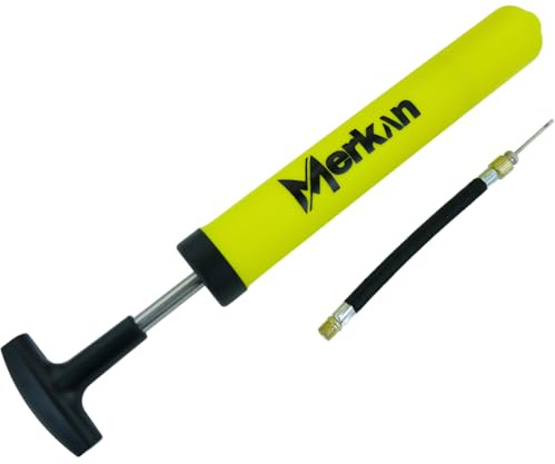 Merkan Luftpumpe für Ball, Handpumpe, Fußball, Volleyball und andere Anwendungen, kompakte Luftpumpe mit Flexibler Verlängerung, ideale Pumpe für Reisen, schwarz (Grün)