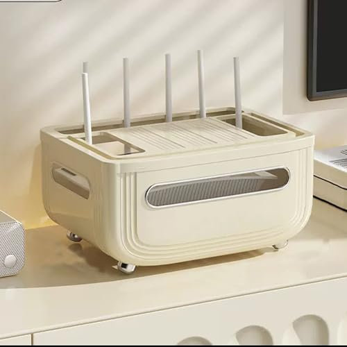 Router Storage Box, Router Box, Router Hider Box Decorative WiFi Cable Management, Plastic Organizer for Hide and Cover Internet Routers, Cords & Power Strips(Size:28cm/11in)