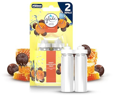 Glade Sense & Spray Air Freshener Refill, Motion Activated Automatic Room Spray and Odour Eliminator for Home, Sweet Chocolate Treat, Duo Pack (2 x 18ml), Packaging May Vary