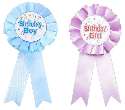 THXFUNAREA 2 Stück Geburtstag Pins Anstecker,Buttons Anstecker,Geburtstagsgeschenk,Geeignet für Geburtstagsfeiern,Jungen Knöpfe,Mädchenknöpfe