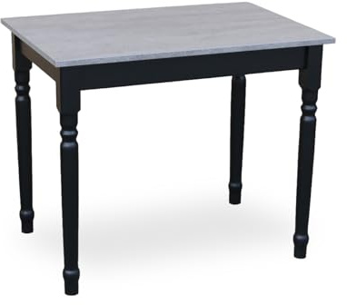 Metdrew Esstisch aus Holz | Tisch 100x60 | Kompakt & stabil | Mit dekorativen Beinen |für 4 Personen | Kleiner Küchentisch | Skandinavisches Design | Tischplatte: Beton