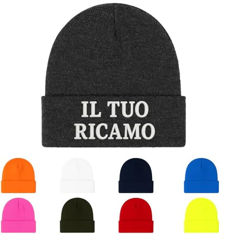 Ristohouse Cuffia/Berretto Invernale in Maglia 400 g/m² con Ricamo Personalizzato – Cappello Termico da Lavoro e Tempo Libero | Beanie Caldo 100% Acrilico