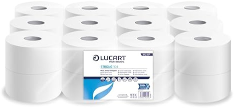 Professional Strong 104 Micro Jumbo Toilet Rolls, 2-Ply, White, 24 Rolls, Compatible with Versatwin Dispensers