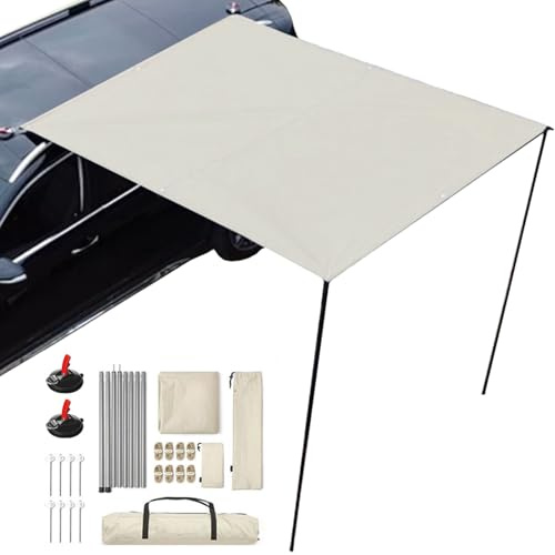 Auto-Markise Zum Campen – 210D Oxford-Gewebe 200x300x240 cm | Fahrzeug-Dachzelt-Schutz | PU3000mm Wasserdicht UV50 Plus Sonnenschutz Mit Zubehör | Für SUV Outdoor Camping Reisen Und Straßenabenteuer