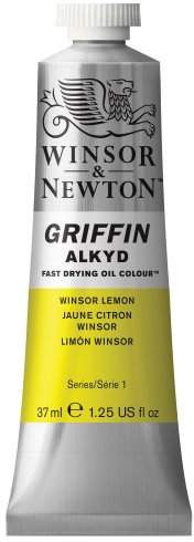 Winsor & Newton 1914331 Griffin Alkyd schnell trocknende Ölfarbe 37ml Tube, hergestellt aus hochwertigen Pigmenten, Lichtecht - Elfenbeinschwarz