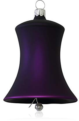 Bells Large Purple matt 2 x d 7 CM Hand-Blown Christmas Tree Ornaments Hanging Traditional German Decorations the Original Lauschaer Glass