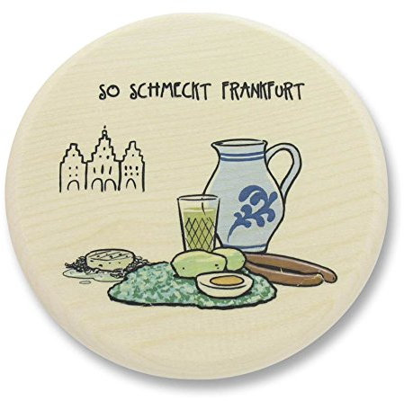 die stadtmeister Glasabdeckung Holz So schmeckt Frankfurt - als Geschenk für echte Hessen, Fans des Apfelweins oder als Souvenir