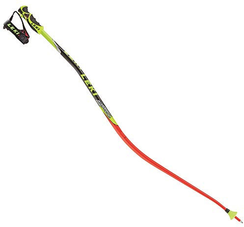 LEKI Erwachsene Skistock Super G Downhill, Base Color: Neon Red/Design: Neon Yellow-Black-SIL-White-Anthr, 120 cm