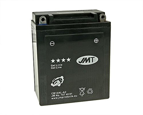 JMT Batterie 12 V 12 Ah (YB12AL-A2) [wartungsfrei & versiegelt] kompatibel mit Yamaha XV 535 S H virago 2YL Bj. 1995-1997, XV535N Virago 3BR Bj. 1988-1997