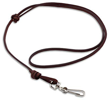 Mystique Pfeifenband aus Leder 4mm Dunkelbraun - flach