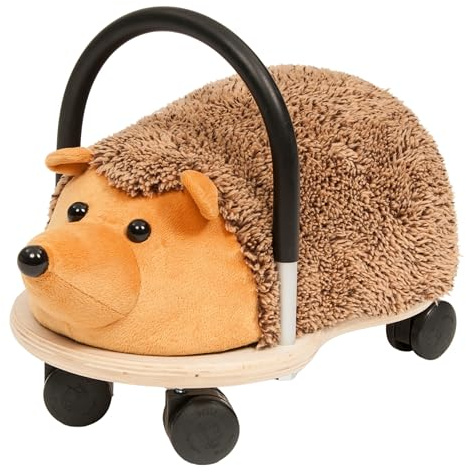 Wheelybug Toddler Wooden Ride-On Animal with Interchangeable Plush Cover, Safety Certified Developmental Toy, Small (1 - 3 Years), Plush Hedgehog