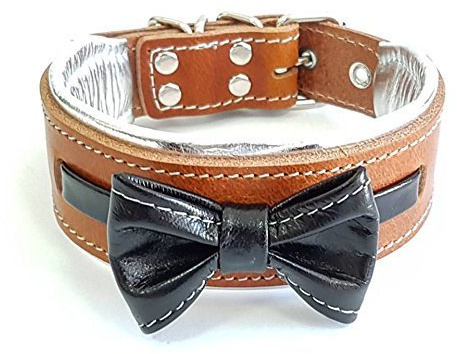 Bestia Bowtie'' Hundehalsband mit Lederfliege.Handgemacht. 100% Leder.