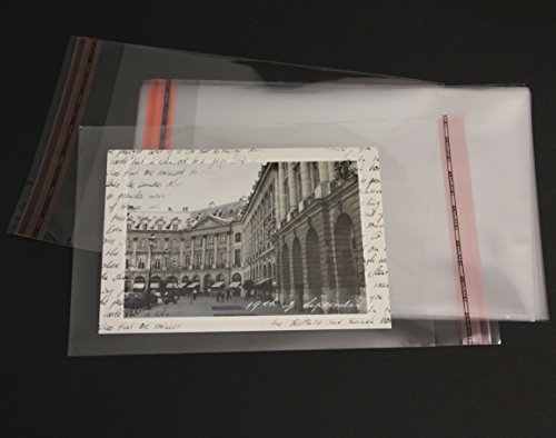 100 St. Schutzhüllen 130 x 183 mm + Klappe 34 mm (DIN A6/B6/C6) glasklar für 3D Karten Fotos Postkarten Ansichtskarten Sammelkarten