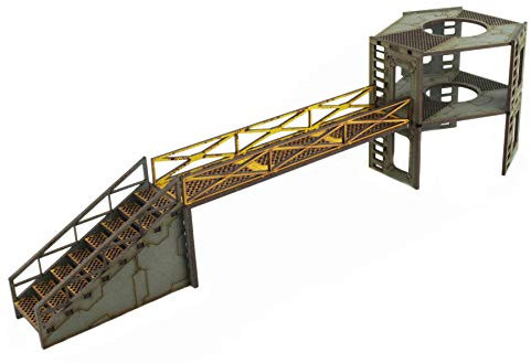 War World Gaming Industry of War Schlachtfeld Kit 4 Vorbemalt - 28mm Sci-Fi Industriell Tabletop Wargame Gelände Modellbau Diorama Schlachtfeld Wargaming RPG