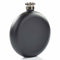 Engraved 5oz Round Hip Flask. Personalised, Best Man, Usher, Groom Gift (Black)