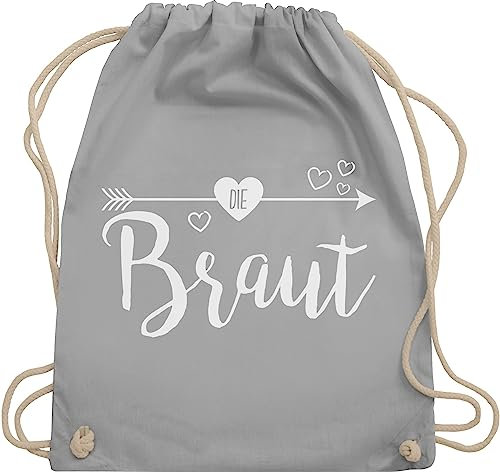 Shirtracer Turnbeutel Rucksack - JGA Junggesellenabschied Frauen - Die Braut - Unisize - Hellgrau - utensilien junggesellinnenabschied brauttaschen bachelorette party beutel brautrücksack