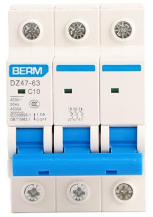 DZ47-63 Disjoncteur miniature sécurité MCB Circuit Breaker AC 400V 10A