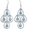 Solide 925 Sterling Silber Larimar handgefertigte Ohrringe für Frauen