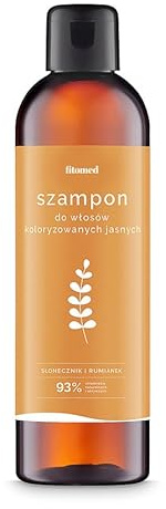Fitomed Natual Shampoo für Helles Haar 250ml – Farbverstärkung Haarshampoo ohne Sulfate Parabene und Silikone - mit Kamille und Sonnenblume