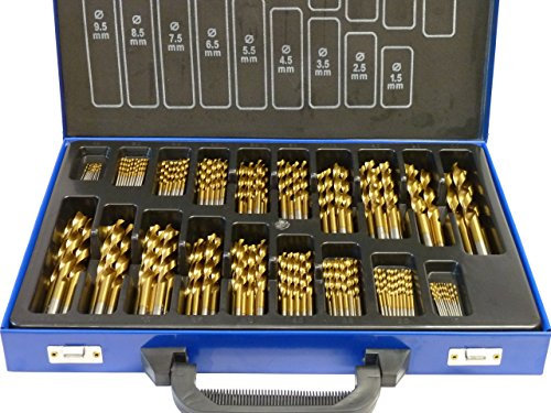 PeTools (+500%) Spiral-Bohrer HSS-R EG TiN (1-10mm), Metallbohrer, Stahlbohrer (170tlg. 1-10mm)